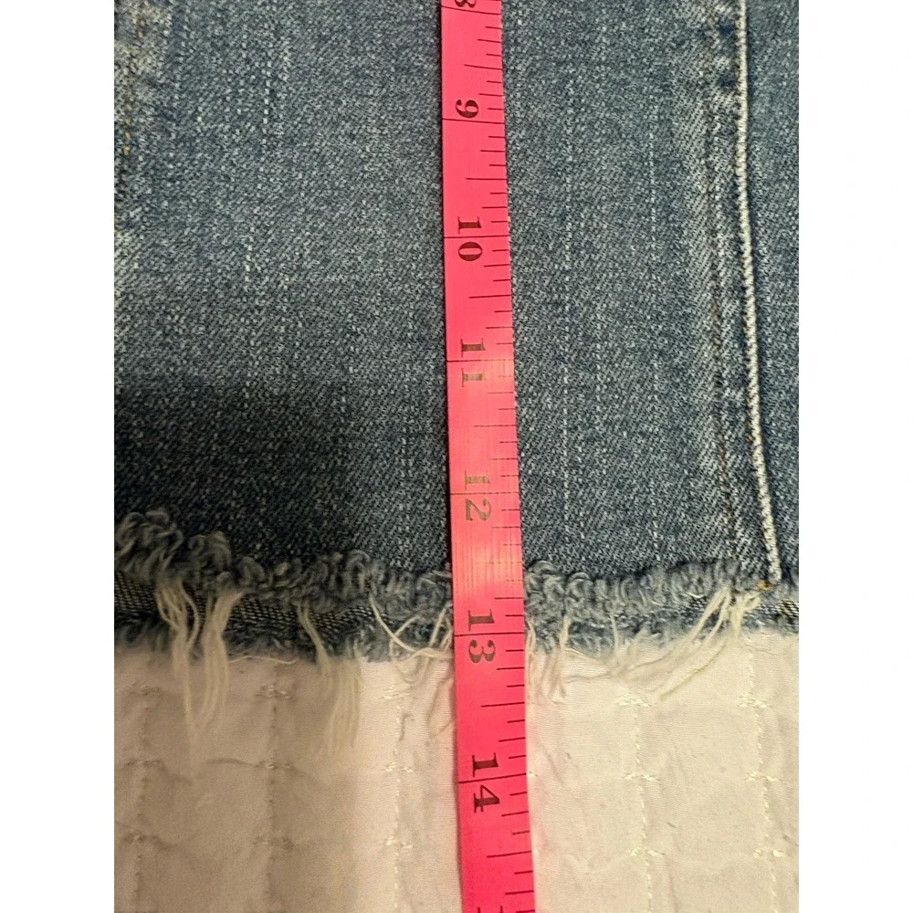 Jones Of New York, Jones Sport Denim Mini Skirt‎ With Frayed Hem,8, Stretch
